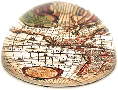 Вредност Уметност Антички Мапата На Светот Стаклена Купола Paperweight, 3 Инчи Дијаметар