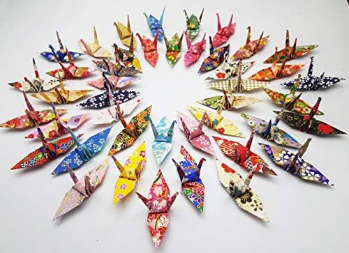 500 Оригами хартија кран укината Washi Хартија Мешани модели Оригами кран Направени од 3x3 инчен Јапонски Печати Chiyogami Хартија
