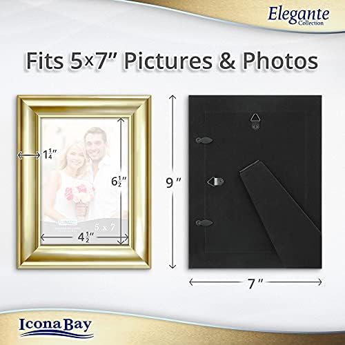 Icona Bay 5x7 Злато Слика Рамка, Современи Фото Рамка 5 x 7, Ѕид или Маса Врвот, Elegante Колекција