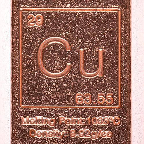 1 Фунта на Бакар Бар Ingot Paperweight - 999 Чиста Хемија Елемент Дизајн со Сертификат за Автентичност со Уникатен Метали