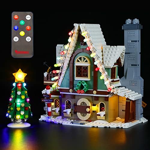 BRIKSMAX Led Осветлување Комплет за Elf Клуб Куќа - Компатибилен со Лего 10275 Градежни Блокови Модел - Не се Вклучуваат На Лего Сет(Remote-Контрола Верзија)