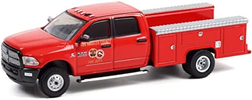 2017 Ram меморија 3500 Dually Услуга Камион Црвено Лос Анџелес Каунти пожарна (Калифорнија) Оган & Спасување 1/64 Diecast Модел на