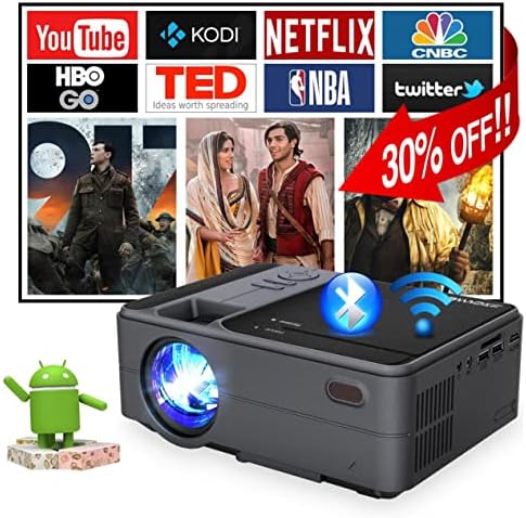 Преносни Bluetooth WiFi Проектор за на Отворено Филм за домашно Кино Игри, Мини Паметен Андроид ТВ-лцд Проектор Поддржуваат Безжичен