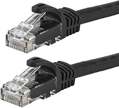 Monoprice Cat5e Ethernet Patch Кабел - 10 метри - Црно | Snagless RJ45, Заробени, 350Mhz, UTP, Чисто Голи Бакарна Жица, 24AWG - Flexboot
