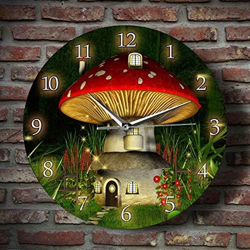 Ѕиден Часовник Dreamyland Печурка Куќа Уметност Отпечатоци Ѕиден Часовник Молчи Дојде да се Види за Детска Соба Самовила Куќа Расадник