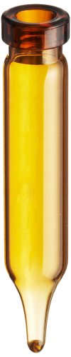 Националните Научни Килибар Стакло Crimp Врвот на Шишенцето Конусна База, Капацитет 450µL, 7mm D x 40mm H (Случај на 1000)