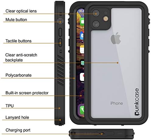 Punkcase iPhone 11 Водоотпорен Случај [Екстремни Серија] [Тенок Одговара] [IP68 Заверена] [Shockproof] [Snowproof] Оклоп Покрие W/Вграден
