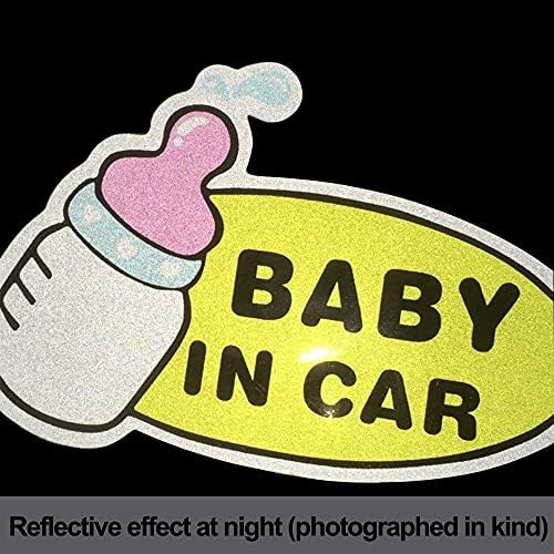 MiOYOOW 4PCS Бебе На Одборот Знак Магнет Налепница, Рефлексивни Бебе Автомобил Налепница за Бебе Безбедност