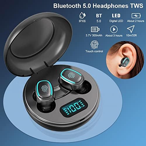 Bluetooth 5.0 Слушалки Безжичниот Водоотпорен,Преносни Полнење Кутија,Стерео & Длабок Бас Earbuds Поништување Бучава,Вграден Микрофон,Подароци