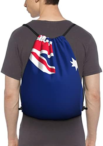 Австралиската Знаме Drawstring Ранец, Торба, Спортски Сали Sackpack Кеси За Јога Салата Пливање Патување Плажа