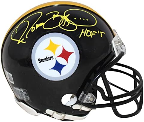 Џером Bettis Autographed Питсбург Steelers VSR4 Мини Шлем HOF БАС