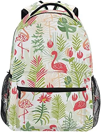 Генерички Семе Ранец Daypack Секојдневен Торба Тропски Фламинго Џунглата, A01e18010, 11.5x7x16inch