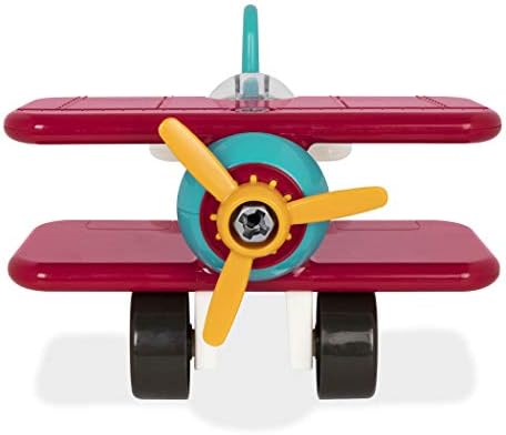Battat – Се-Освен Авион – Шарени Земе-Освен Играчка Авион за Деца на Возраст од 3 и Нагоре (25pc) , Blue & Црвена