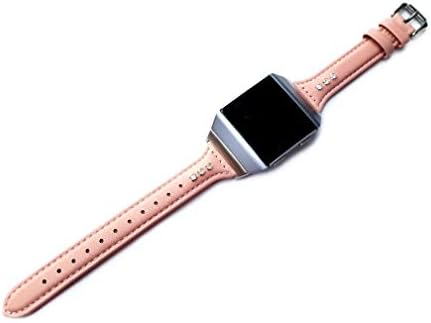 Пинк со Кристали Бенд Компатибилен со Fitbit Ionic Smart Watch Тенок, Елегантен Мека Кожа за на Рака Нараквица со Брзо Ослободување