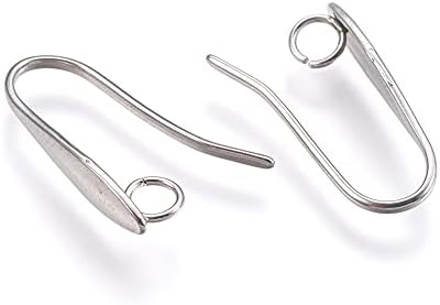 Cheriswelry 100pcs 304 од не ' Рѓосувачки Челик Earwire Earring Куки Platinum Dangle Earring со Отворен Циклус 17.5x3x14mm Дупка: