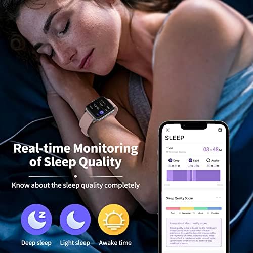 MoKo Smart Watch за Android/iphone Телефони,1.4 Целосен Екран на Допир за Активност Фитнес Тракер за Мажи Жени, Smartwatch со Крвниот