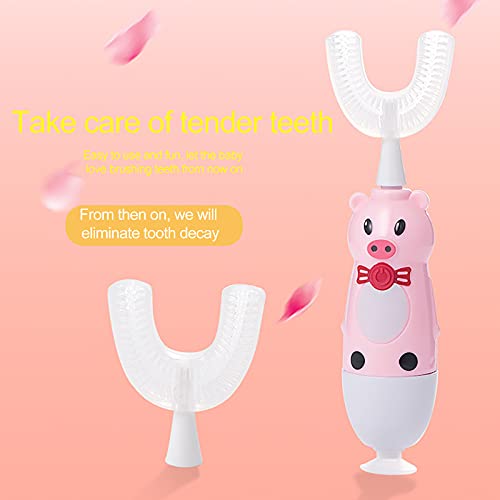 Tthxqing Мало Бебе Електрична Четка за заби за Деца U-облик на Електрична Четка за заби 360° Темелно Чистење, Белење И Масажа на
