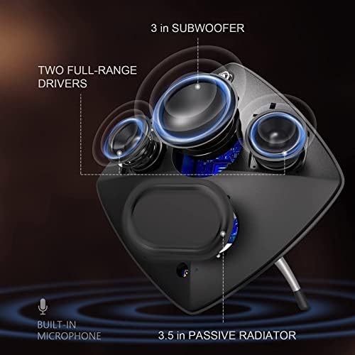 ASIMOM IPX7 Безжичниот Водоотпорен Звучник, Dual Стерео Систем, Bluetooth 5.0 и 45W Напојува Говорник, 20W Гласен Звук со 25W Subwoofer