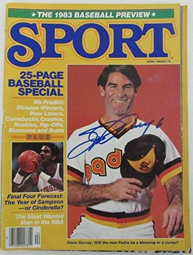 Стив Garvey Сан Диего Padres Потпишан април 1983 Спорт Списание ББ Преглед 156242 - Autographed MLB Списанија
