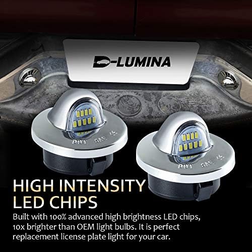 Д-Lumina LED Хром Табличка Светла Собранието Компатибилен со F150 F250 F350 F450 F550 Superduty Ranger Explorer Bronco Екскурзија
