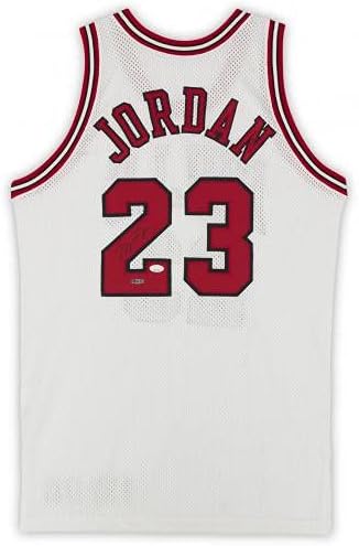 Мајкл Џордан Чикаго Булс Autographed Бели Nike Џерси - Горна Палуба - Autographed НБА Дресови