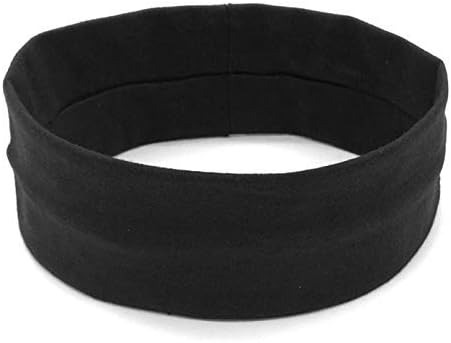 LIGONG 12PCS Водат Еластична Јога Headbands Широк Headband Sweatband за Водење на Јога Фитнес Мода (Црна)