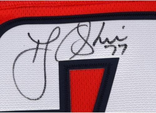 Врамени T. J. Oshie Вашингтон Метрополи Autographed Црвено Fanatics Отцепување Џерси - Autographed NHL Дресови