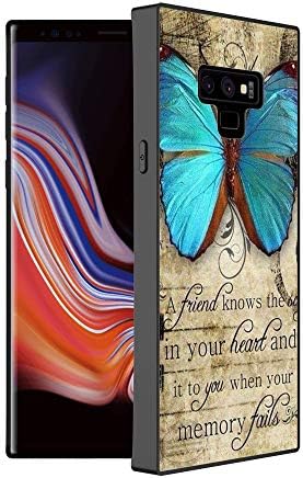 Сино Пеперутка Samsung Галакси Забелешка 9 Правоаголник Случај Црна TPU Гума Заштитна Мобилен Телефон Случај за Samsung Галакси Забелешка