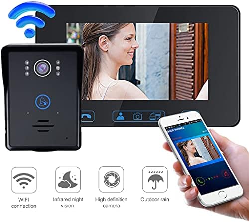ZZKDBS WiFi Спогодба 7 Инчен Екран на Допир за Следење Надворешна Врата Безжична Камера за Видео Врата Телефон За Home Security System