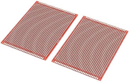 НОВИ LON0167 2 парчиња Двојно-Страна Прототип Solderable Хартија Универзални PCB Одбор Црвено 8x12cm(2 парчиња Doppelseitiger Prototyp