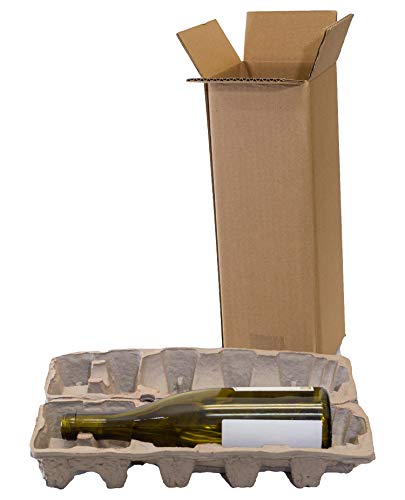 Carlsbad Пакување - Вино Превозот Кутија - 1 Шише 750 Мили - Украсениот Влакна Пулпа Вметнете со Сад - Количина 1