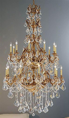 Величествен Кралскиот 20 Светлина Лустерот Кристал Тип: Crystalique Златна Тиково, Заврши: Француски Злато