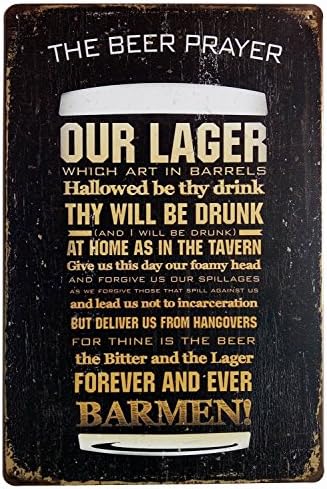 ARTCLUB На Пиво Молитва Нашиот Голем Пијат Пијан Barman, Забава, Велејќи Метал Калај Знак, Антички Плакета Селски Постер Бар Дома