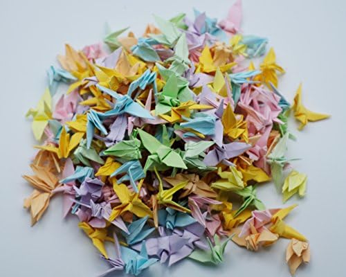 100 Оригами Хартија Кран Слатка Боја на Хартија во Оригами Кран Направени од 3.81 cm 1.5 инчи за Свадба Оркестарот Origamipolly