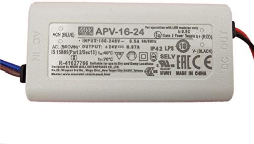ЗНАЧИ ДОБРО MW APV-16-24 24V 0.67 НА 16W Единствен Излез LED Префрлување Напојување