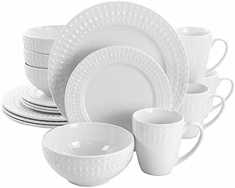 16 парче круг порцелански dinnerware поставена во бело. dinnerware поставува кујнски алатки плоча поставена dinnerware сет за јадење