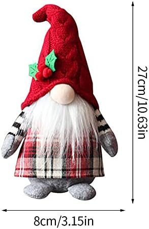 Божиќ Gnome,Божиќ Gonks, рачно изработени шведски Tomte Gnomes Дедо Безличен Кадифен Играчки Божиќ Elf Џуџе Plaid Декорација 2 парчиња