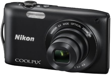 Nikon COOLPIX S3300 16 MP Дигитална Камера со 6x Зум, NIKKOR Стаклена Леќа и 2.7-инчен LCD (Црна)