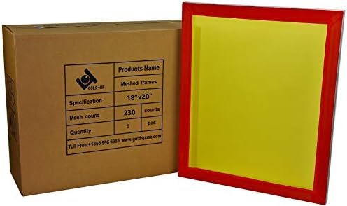 18 x 20 Инчи Пред-Протегала Алуминиум Свила Печатење на Екран Рамки со 230 Жолта Мрежа (6 Pack Екрани)