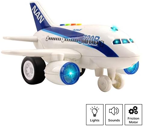 Vokodo Комерцијален Авион Триење Напојува Авијација Играчка Помогнам и да Одат 1:160 Скала Авион со Забава Светла и Звуци Durably