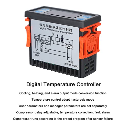 Дигитални Температура Контролер, Универзална 10A Греење, за Контрола на Температурата Вклучите Алармот Излез Прилагодливи 1℃ Точност