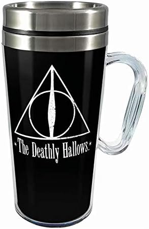 Spoontiques Deathly Hallows Изолирани Патување Кригла, 14 унци, Црна