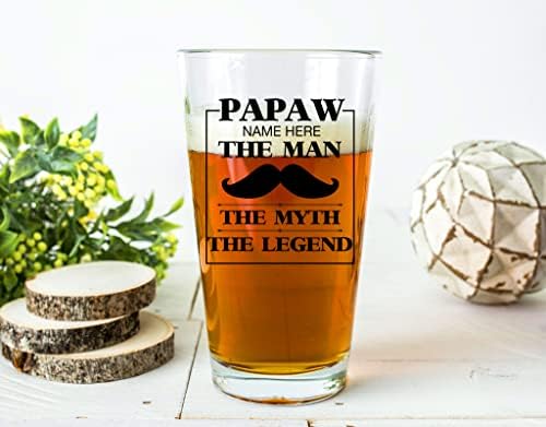 Prezzy Персоналните Papaw Човекот Митот Легендата Пиво Пивце Стакло 16oz Смешно Пензионирање Роденден Татковци Ден Пиво Првенство