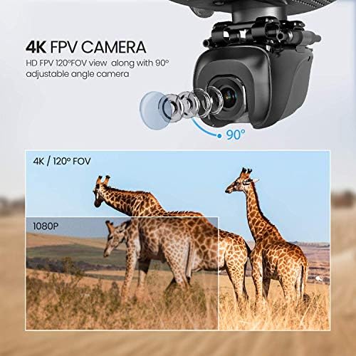 Potensic D58 4K GPS Летало со Камера за Возрасни, 5G WiFi HD Видео во Живо, РК Quadcopter со Автоматски Врати, Ме Следат, надморска