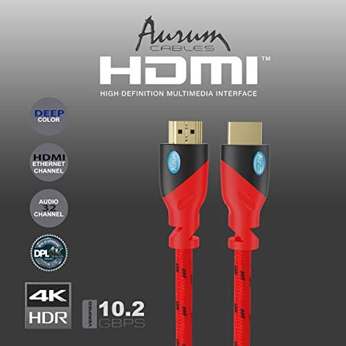 Aurum Ултра Серија - High Speed HDMI Кабел 25 Ft со Ethernet - Поддржува 3D & ARC [Најновата Верзија] - 25 Нозете - Pack 2