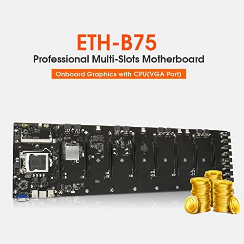 Ethereum Рударство Рудар Плоча ETH-B75, 8 графичкиот процесор PCIE 16X Видео Картичка Слотови, Рударската Машина Додатоци VGA Интерфејс,