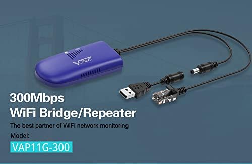 VONETS WiFi Богови WiFi Мост Ethernet/Сигнал Repeater Мини Индустриски 2.4 GHz 300Mbps 1 RJ45 Машки USB/DC Напојува за Мониторинг,Електронски