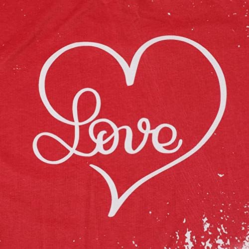Денот на вљубените Кратко Sleeve Маици, Блузи, за Жени Мода Љубовник Печатени Лабава Секојдневен Кошула Tee Pullover Блуза