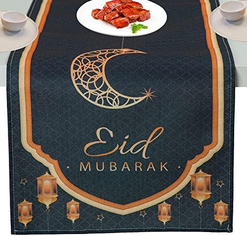Eid Мубарак Табела Тркач Рамадан Мубарак Маса Декорации - Eid Мубарак Џамија Светилка Муслимански Исламската Дома Dinning Табела
