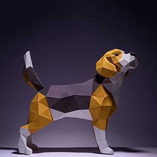 WLL-ДП Beagles Креативни 3D Хартија Модел DIY Хартија Скулптура Оригами Загатка Хартија Играчки рачно изработени Игра Геометриски